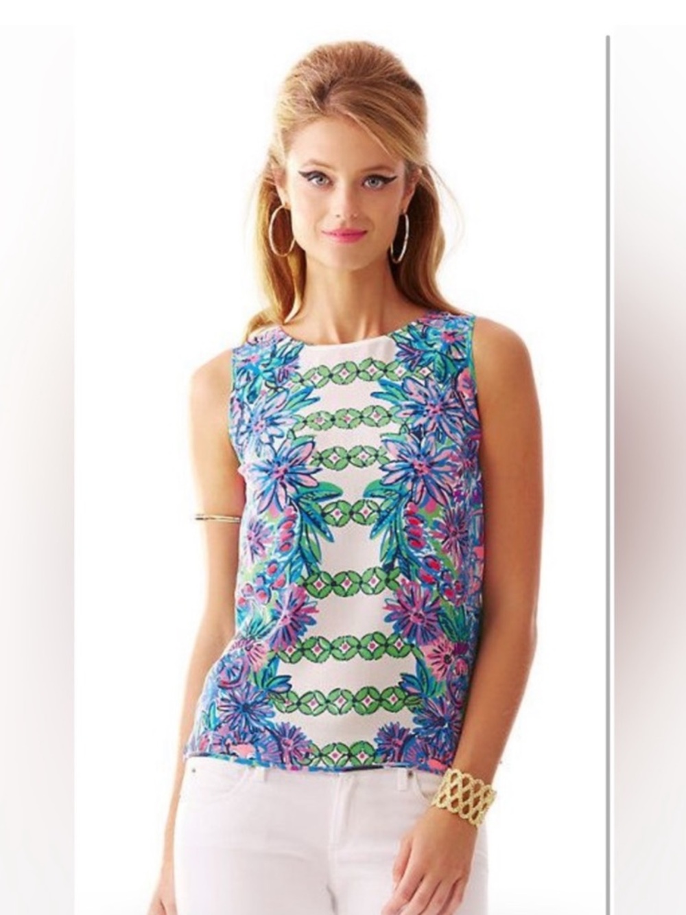 Lilly Pulitzer Iona sleeveless silk shell blouse
